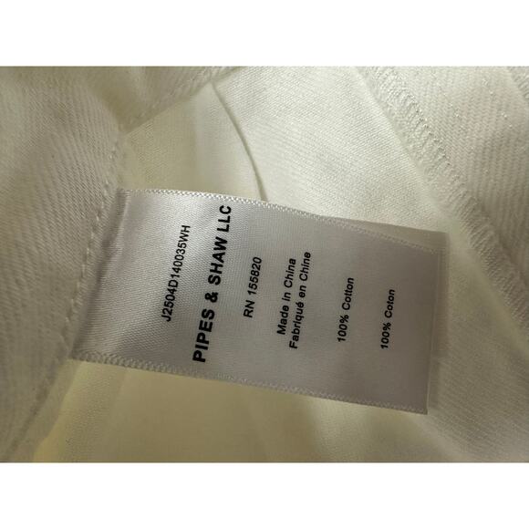 Veronica Beard Skort Agee White Cotton Denim Tie Belt Waist size 12 new - Picture 6 of 9